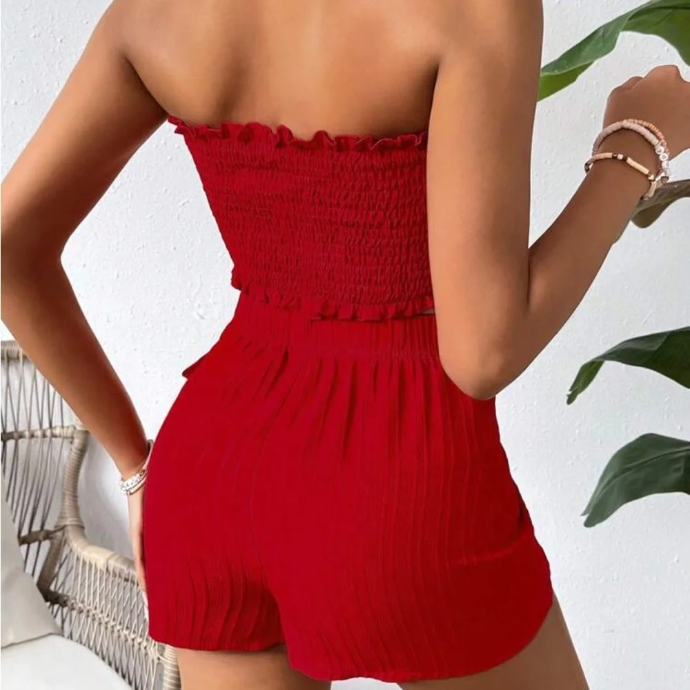 Red Women's Short Set - Picture 2 of 2